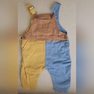 Seed heritage baby overalls colorblock